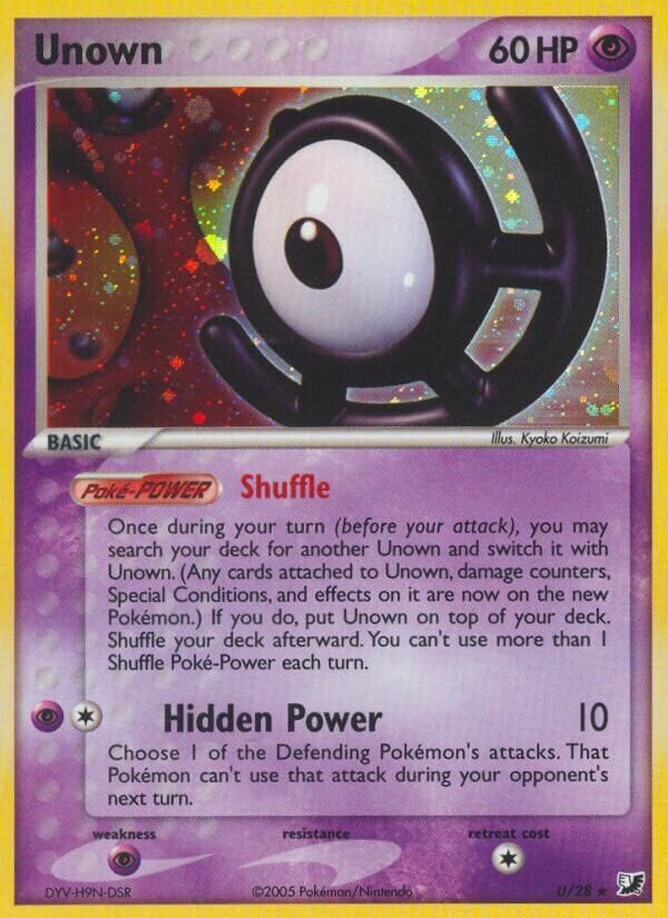 Unown U/28 — EX Unseen Forces (English Pokémon TCG card)