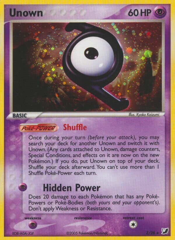 Unown Z/28 — EX Unseen Forces (English Pokémon TCG card)