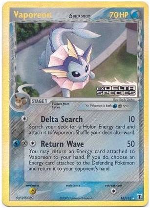 Vaporeon 18 — EX Delta Species Additionals (English Pokémon TCG card)