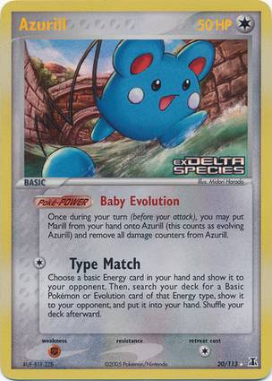 Azurill 20 — EX Delta Species Additionals (English Pokémon TCG card)