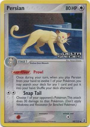 Persian 50 — EX Delta Species Additionals (English Pokémon TCG card)