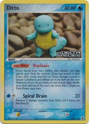 Ditto Squirtle 64 — EX Delta Species Additionals (English Pokémon TCG card)