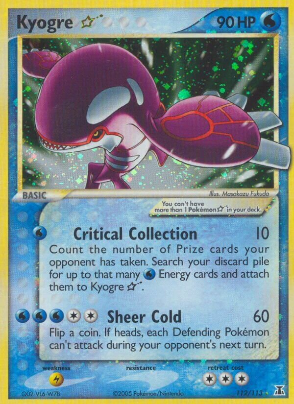 Kyogre ☆ 112/114 — EX Delta Species (English Pokémon TCG card)