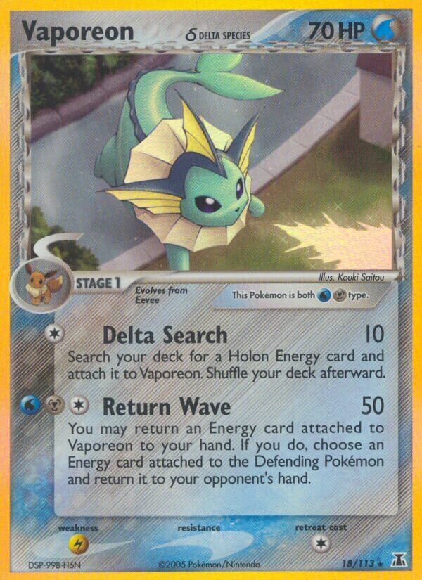 Vaporeon 018/114 — EX Delta Species (English Pokémon TCG card)