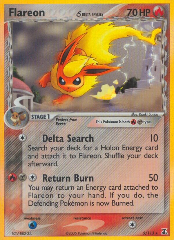 Flareon 005/114 — EX Delta Species (English Pokémon TCG card)