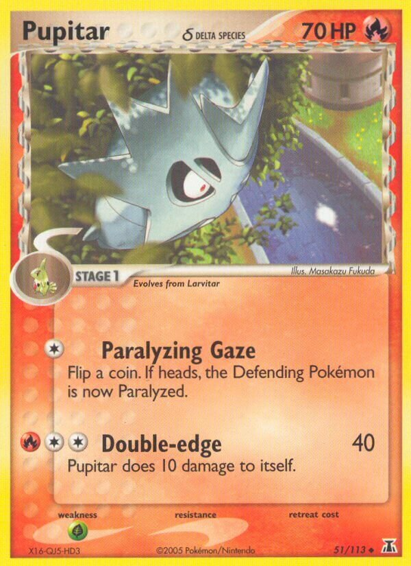 Pupitar 051/114 — EX Delta Species (English Pokémon TCG card)
