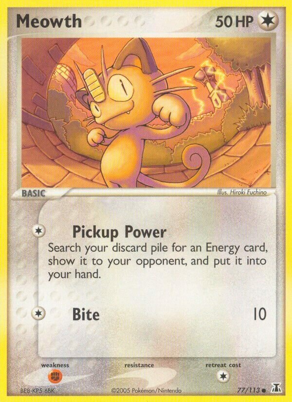 Meowth 077/114 — EX Delta Species (English Pokémon TCG card)