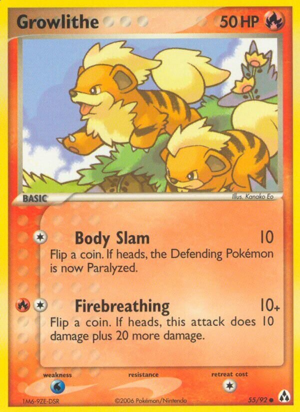 Growlithe 055/93 — EX Legend Maker (English Pokémon TCG card)