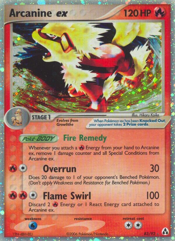 Arcanine ex 083/93 — EX Legend Maker (English Pokémon TCG card)