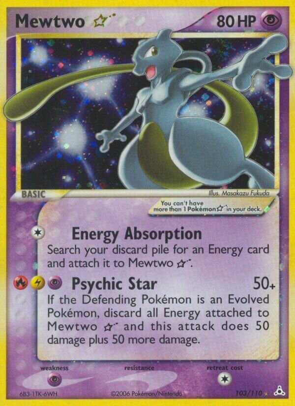 Mewtwo ☆ 103/111 — EX Holon Phantoms (English Pokémon TCG card)