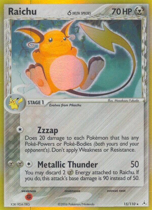 Raichu 015/111 — EX Holon Phantoms (English Pokémon TCG card)