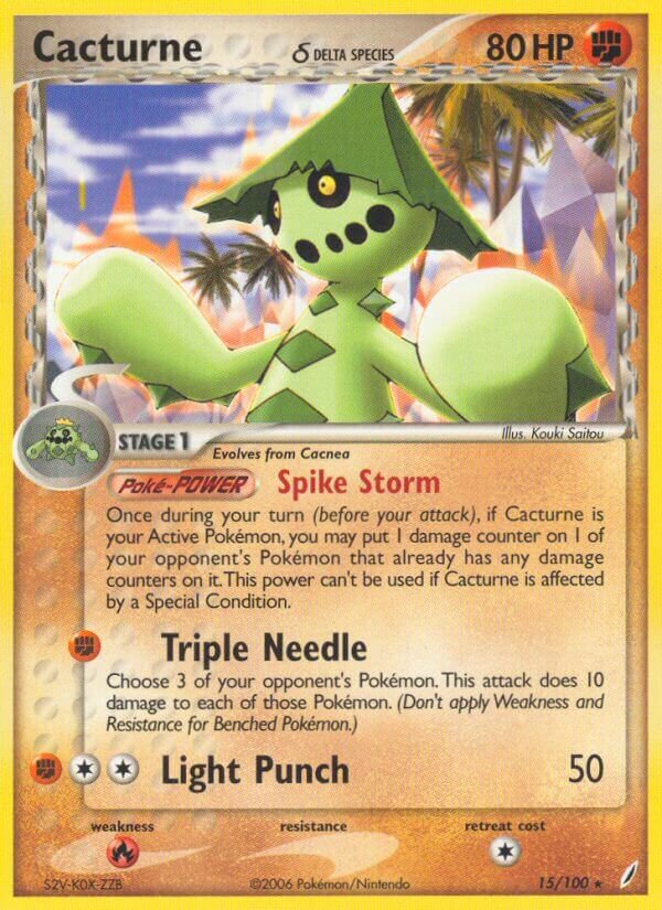 Cacturne 015/100 — EX Crystal Guardians (English Pokémon TCG card)