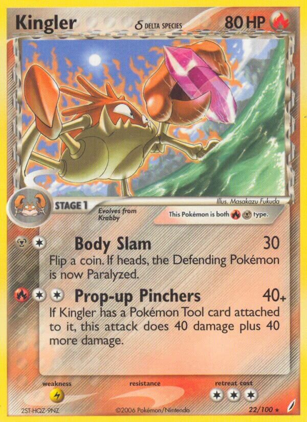 Kingler 022/100 — EX Crystal Guardians (English Pokémon TCG card)