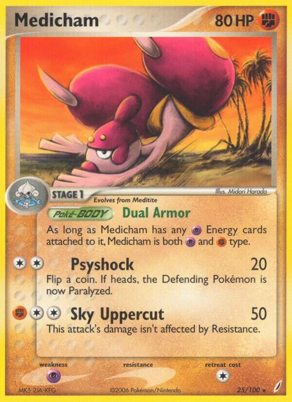 Medicham 025/100 — EX Crystal Guardians (English Pokémon TCG card)