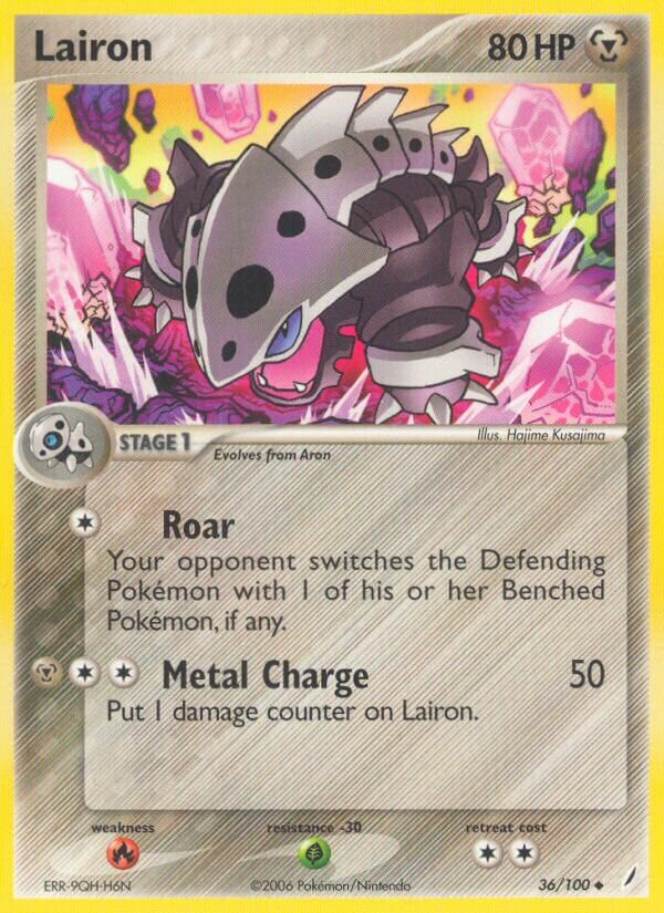 Lairon 036/100 — EX Crystal Guardians (English Pokémon TCG card)