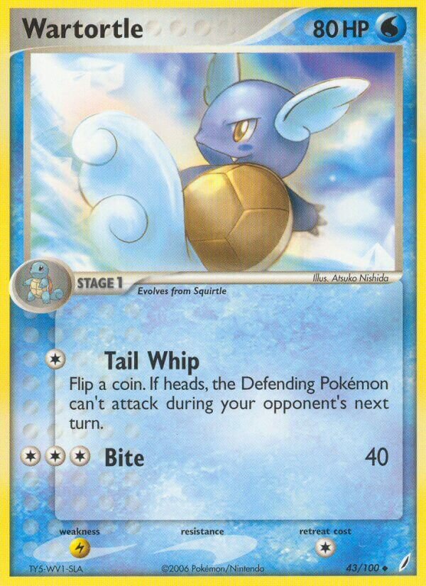 Wartortle 043/100 — EX Crystal Guardians (English Pokémon TCG card)