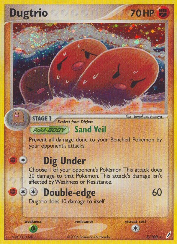 Dugtrio 005/100 — EX Crystal Guardians (English Pokémon TCG card)