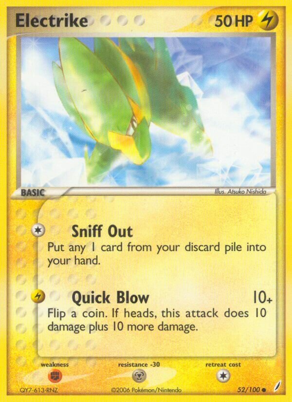 Electrike 052/100 — EX Crystal Guardians (English Pokémon TCG card)