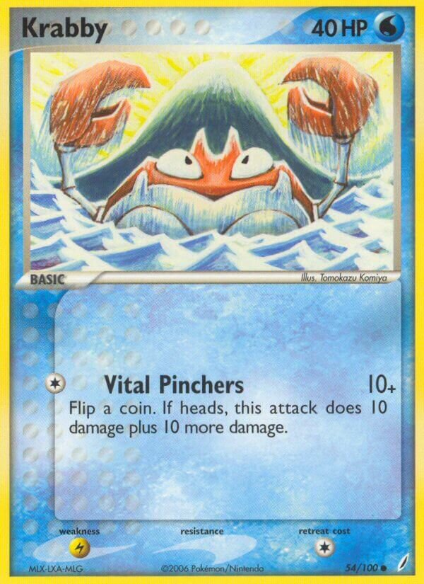 Krabby 054/100 — EX Crystal Guardians (English Pokémon TCG card)