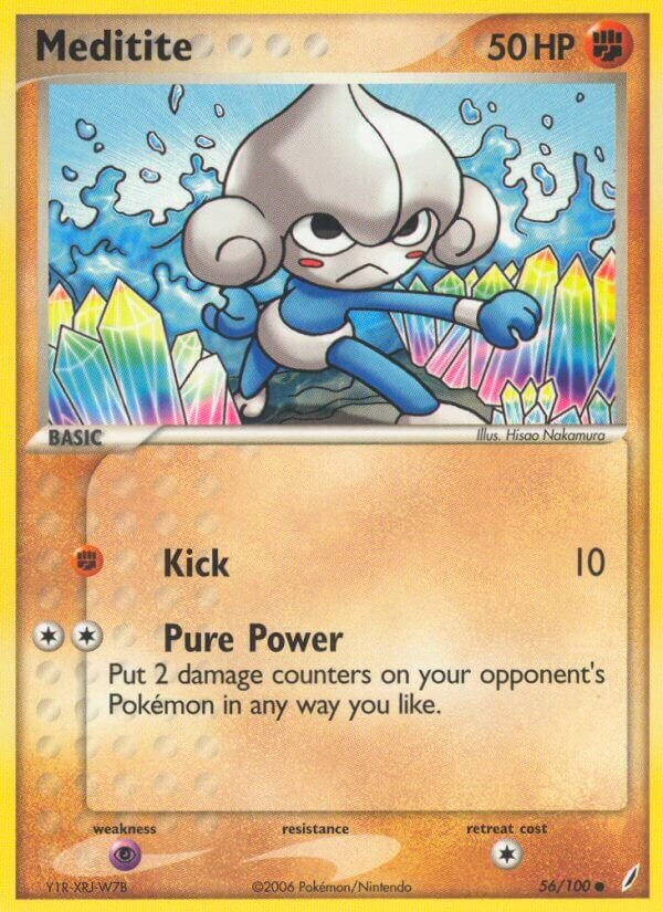 Meditite 056/100 — EX Crystal Guardians (English Pokémon TCG card)