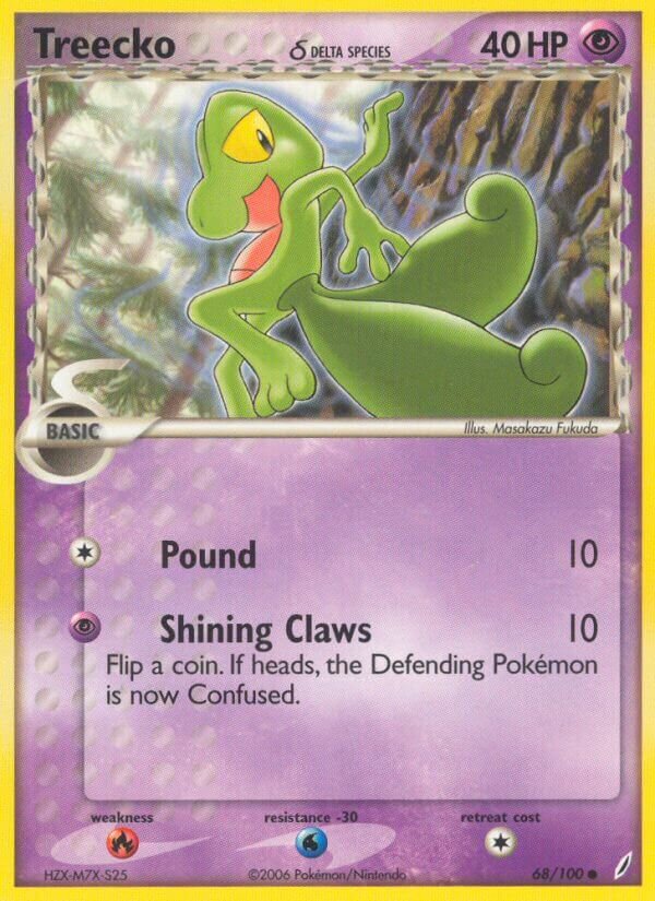 Treecko 068/100 — EX Crystal Guardians (English Pokémon TCG card)