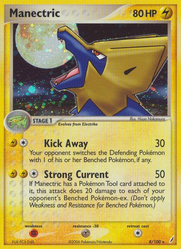 Manectric 008/100 — EX Crystal Guardians (English Pokémon TCG card)