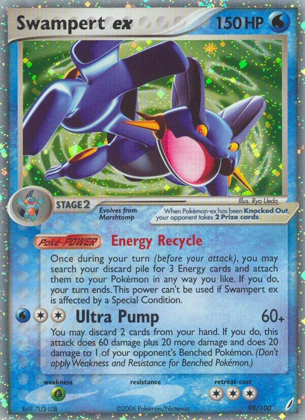 Swampert ex 098/100 — EX Crystal Guardians (English Pokémon TCG card)