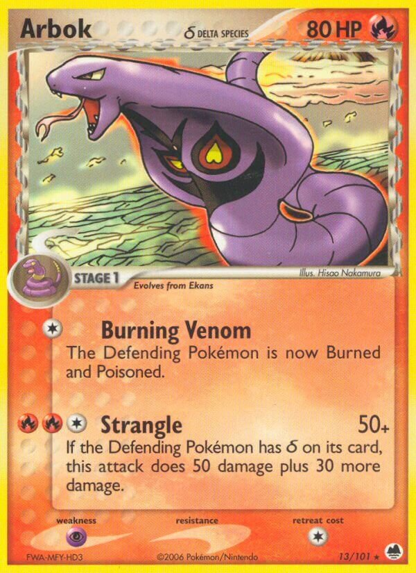 Arbok 013/101 — EX Dragon Frontiers (English Pokémon TCG card)