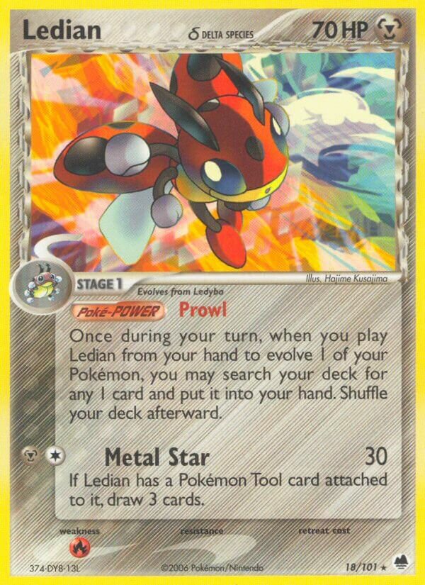 Ledian 018/101 — EX Dragon Frontiers (English Pokémon TCG card)