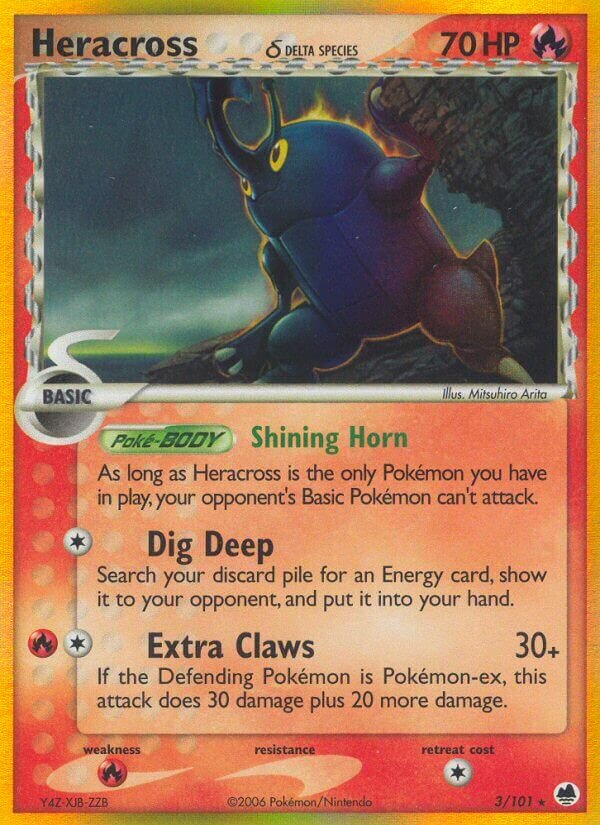 Heracross 003/101 — EX Dragon Frontiers (English Pokémon TCG card)