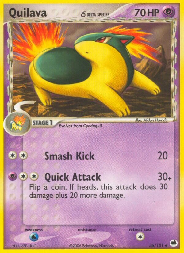Quilava 036/101 — EX Dragon Frontiers (English Pokémon TCG card)
