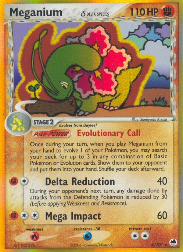 Meganium 004/101 — EX Dragon Frontiers (English Pokémon TCG card)