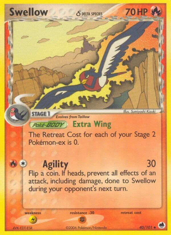Swellow 040/101 — EX Dragon Frontiers (English Pokémon TCG card)
