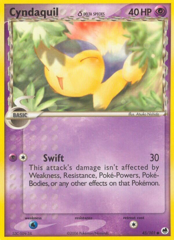 Cyndaquil 045/101 — EX Dragon Frontiers (English Pokémon TCG card)