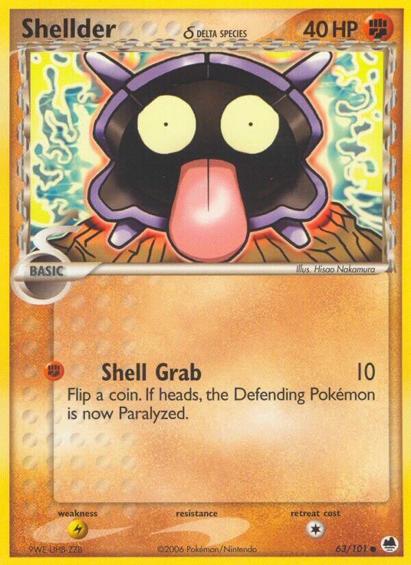 Shellder 063/101 — EX Dragon Frontiers (English Pokémon TCG card)