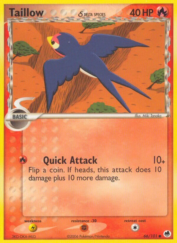 Taillow 066/101 — EX Dragon Frontiers (English Pokémon TCG card)
