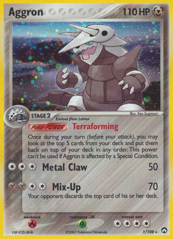 Aggron 001/108 — EX Power Keepers (English Pokémon TCG card)