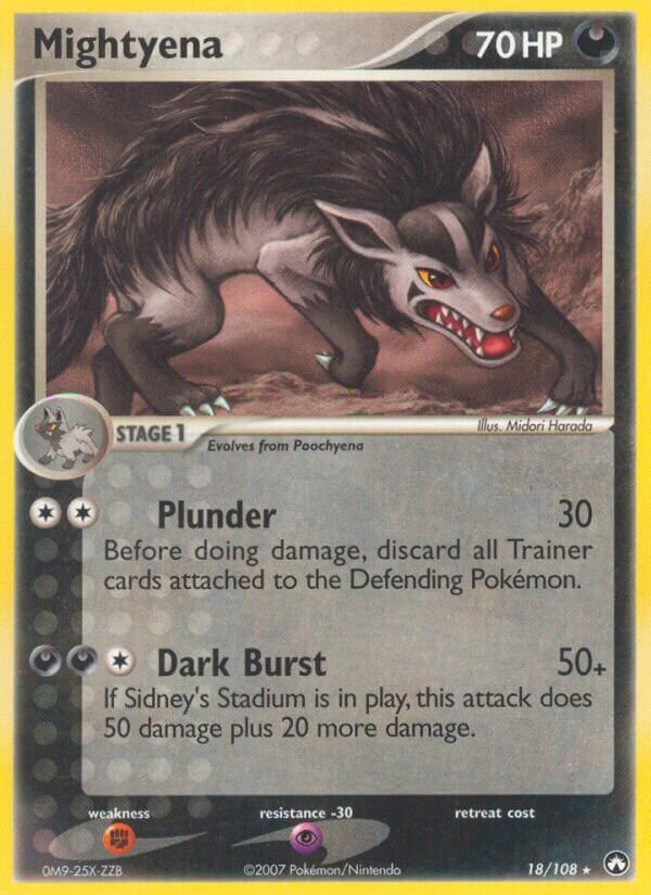 Mightyena 018/108 — EX Power Keepers (English Pokémon TCG card)