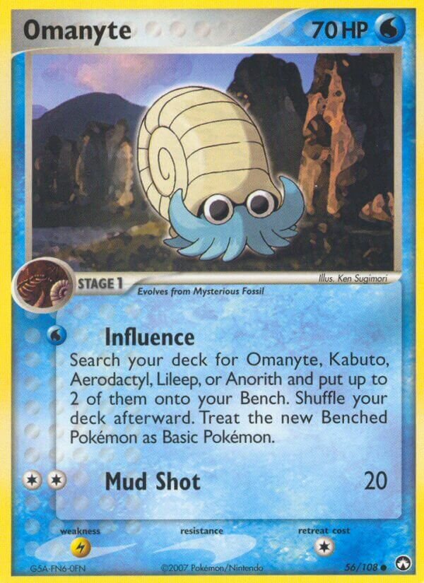 Omanyte 056/108 — EX Power Keepers (English Pokémon TCG card)
