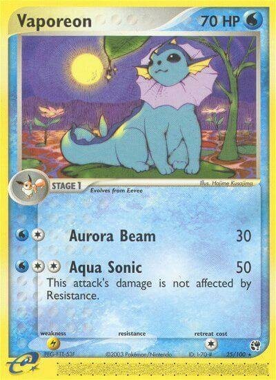 Vaporeon 025/100 — EX Sandstorm (English Pokémon TCG card)