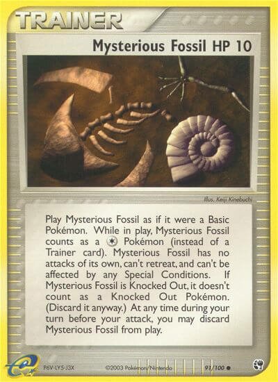 Mysterious Fossil 091/100 — EX Sandstorm (English Pokémon TCG card)