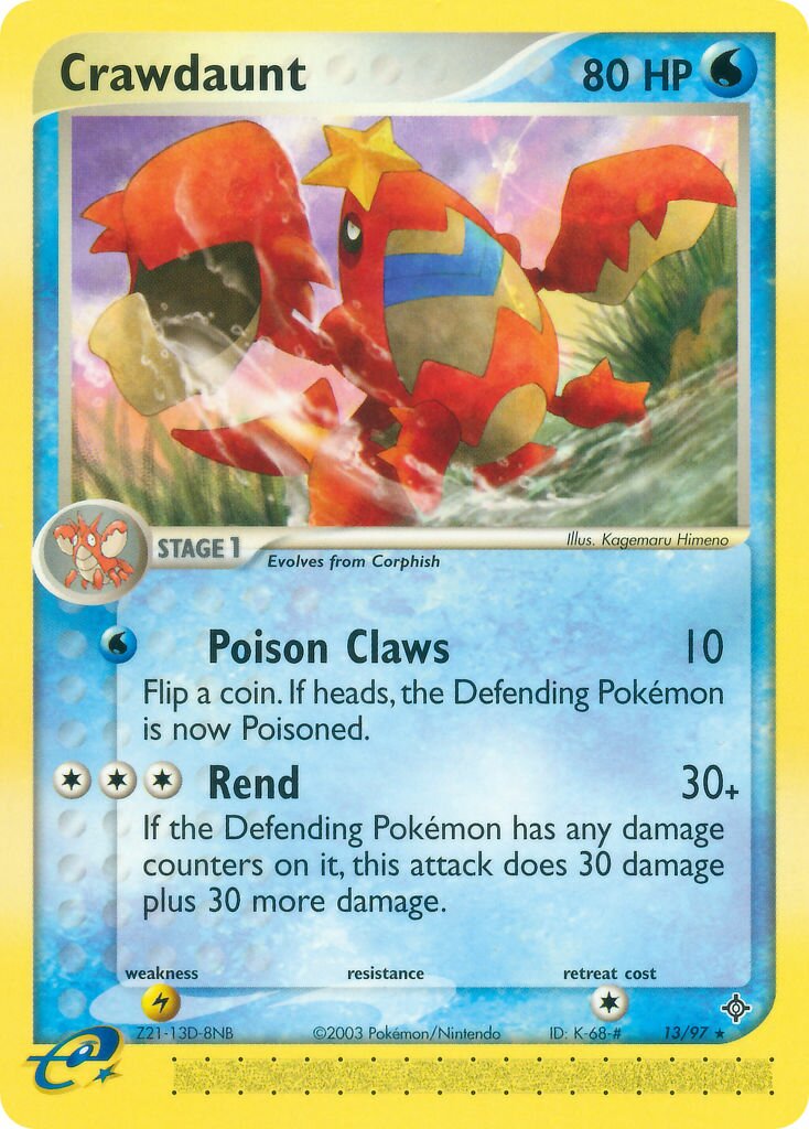 Crawdaunt 013/100 — EX Dragon (English Pokémon TCG card)