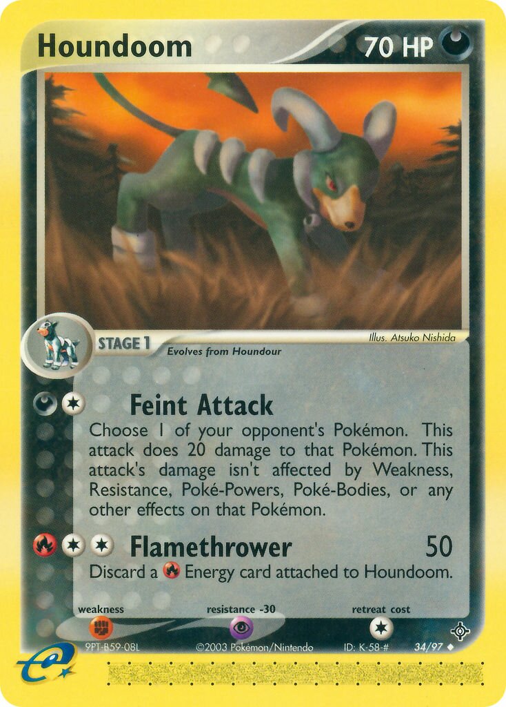 Houndoom 034/100 — EX Dragon (English Pokémon TCG card)