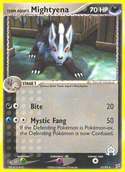 Team Aqua's Mightyena 015/97 — EX Team Magma vs Team Aqua (English Pokémon TCG card)