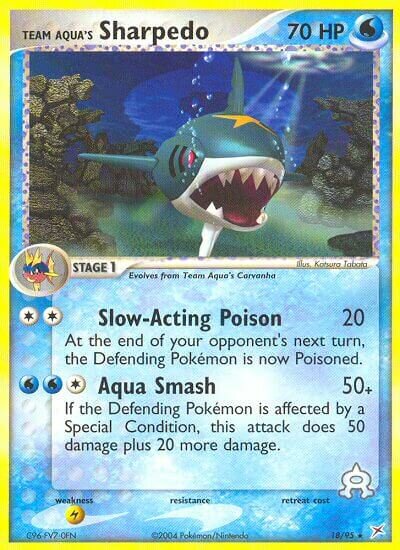 Team Aqua's Sharpedo 018/97 — EX Team Magma vs Team Aqua (English Pokémon TCG card)