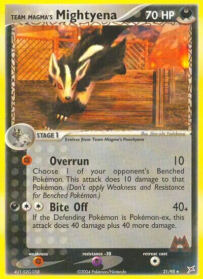 Team Magma's Mightyena 021/97 — EX Team Magma vs Team Aqua (English Pokémon TCG card)