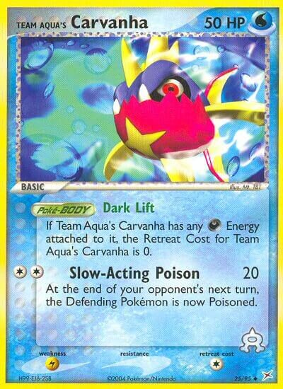 Team Aqua's Carvanha 025/97 — EX Team Magma vs Team Aqua (English Pokémon TCG card)