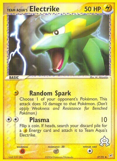 Team Aqua's Electrike 027/97 — EX Team Magma vs Team Aqua (English Pokémon TCG card)