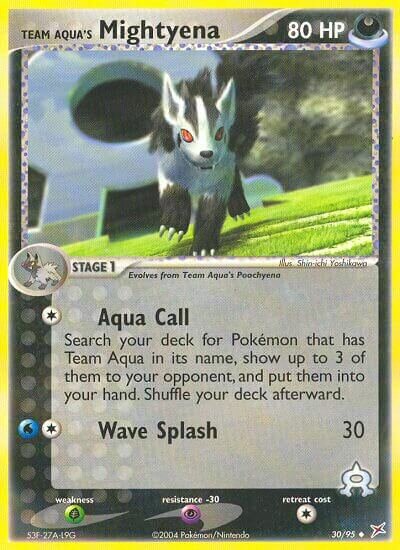 Team Aqua's Mightyena 030/97 — EX Team Magma vs Team Aqua (English Pokémon TCG card)