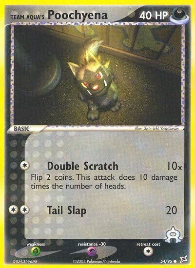 Team Aqua's Poochyena 054/97 — EX Team Magma vs Team Aqua (English Pokémon TCG card)